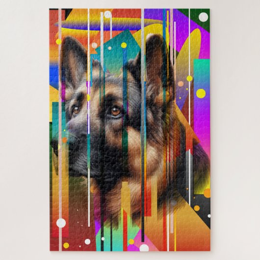 Moderne Geometrische Hond   Legpuzzel (Verticaal)