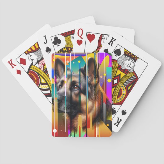 Moderne Geometrische Hond   Pokerkaarten (Achterkant)