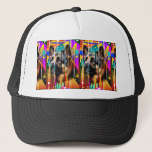 Moderne geometrische hond trucker pet