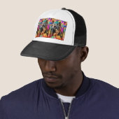Moderne Geometrische Hond Trucker Pet (In situ)