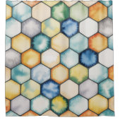 Moderne Geometrische Honingraat Douchegordijn (Voorkant)