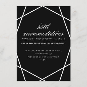 Moderne geometrische hotelkaart informatiekaartje