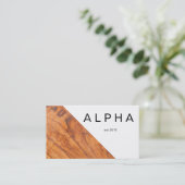 Moderne geometrische houten korrelvormig ontwerp visitekaartje (Staand voorkant)