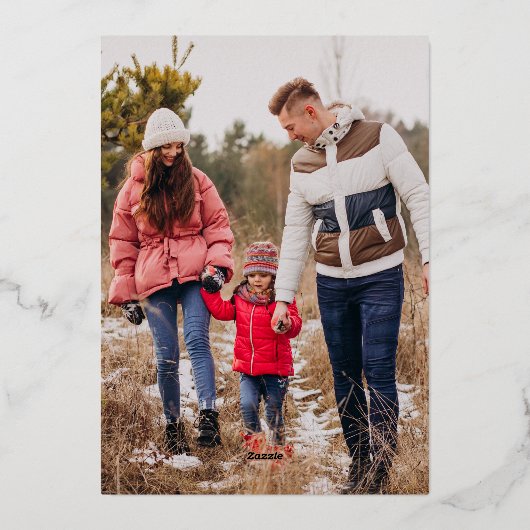 Moderne Geometrische Iconen Kerstgroet Folie Feestdagenkaart (Achterkant)