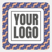 Moderne geometrische in elkaar grijpende patroon b vierkante sticker (Voorkant)