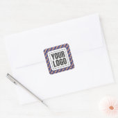 Moderne geometrische in elkaar grijpende patroon b vierkante sticker (Envelop)