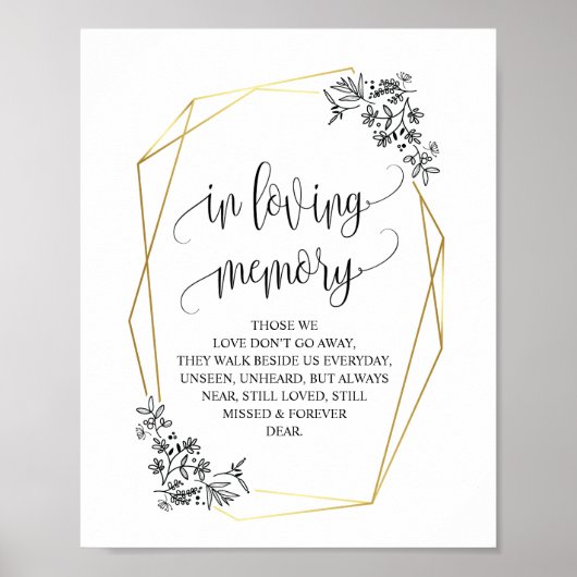 Moderne geometrische 'In liefdevolle herinnering'  Poster (Voorkant)