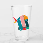 Moderne Geometrische Industriële Kunst Bierglas Glas (Voorkant)