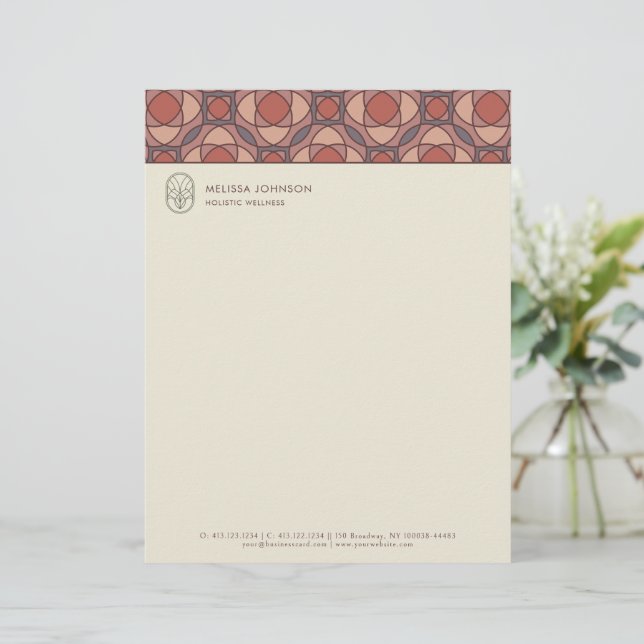 Moderne Geometrische Interieurdesign Briefhoofd (Staand voorkant)