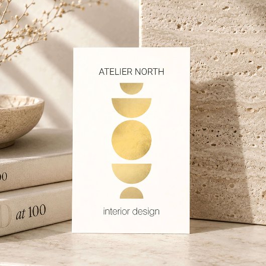 Moderne geometrische interieurontwerper Ivory Visitekaartje