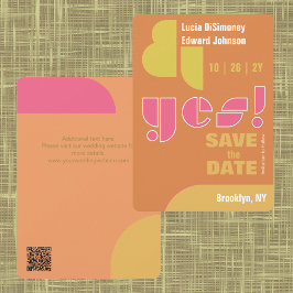 Moderne geometrische ja! Verbrand Sinaasappel Bewa Save The Date