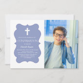 Moderne Geometrische jongen foto Gold-bevestiging Kaart (Voorkant)