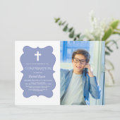 Moderne Geometrische jongen foto Gold-bevestiging Kaart (Staand voorkant)