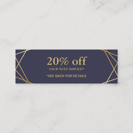 Moderne geometrische kaart met minikaart voor mini mini visitekaartje (Voorkant)