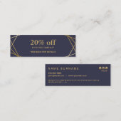 Moderne geometrische kaart met minikaart voor mini visitekaartje (Voorkant / Achterkant)