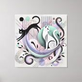 Moderne geometrische katten - Abstracte canvaskuns Canvas Afdruk (Voorkant)