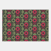 Moderne Geometrische Kerst Groen en Rood Inpakpapier Vel (Voorkant 3)