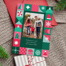 Moderne Geometrische Kerst Iconen Foto