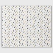 Moderne geometrische kerstbomen en sterren vakanti cadeaupapier (Vlak)