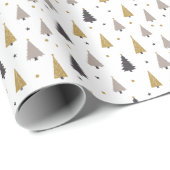 Moderne geometrische kerstbomen en sterren vakanti cadeaupapier (Rol Hoek)