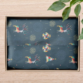 Moderne geometrische kerstboom rendier tissuepapier