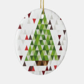 Moderne Geometrische kerstboomkunst Keramisch Ornament (Rechts)