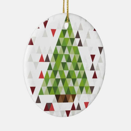 Moderne Geometrische kerstboomkunst Keramisch Ornament (Rechts)