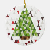 Moderne Geometrische kerstboomkunst Keramisch Ornament (Voorkant)