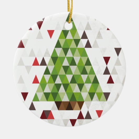 Moderne Geometrische kerstboomkunst Keramisch Ornament (Voorkant)