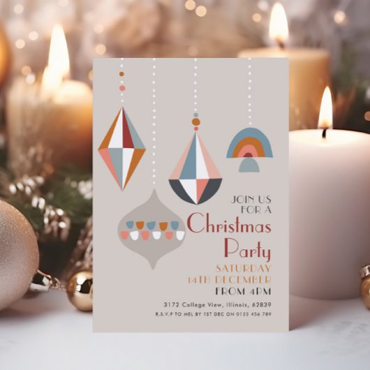 Moderne Geometrische Kerstfeest Kaart