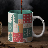 Moderne geometrische kerstfeestelijke Feestdagen Mok