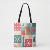 Moderne geometrische kerstfeestelijke Feestdagen Tote Bag (Voorkant)