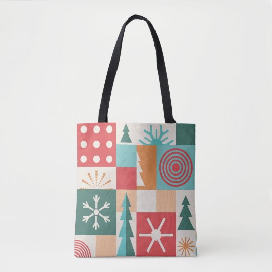 Moderne geometrische kerstfeestelijke Feestdagen Tote Bag (Voorkant)