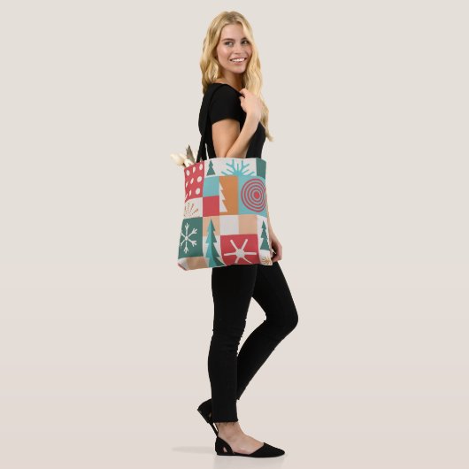 Moderne geometrische kerstfeestelijke Feestdagen Tote Bag (Op model)