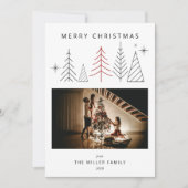 Moderne Geometrische kerstfoto Feestdagenkaart (Voorkant)