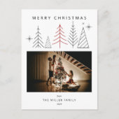 Moderne Geometrische kerstfoto Feestdagenkaart (Voorkant)