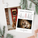Moderne Geometrische kerstfoto Feestdagenkaart<br><div class="desc">Verhoog uw vakantie groeten met onze Modern Geometric Photo Holiday Kaart. Dit ontwerp combineert hedendaagse sophisticatie met een speelse touch, met geometrische boompatronen en meerdere fotoslots om uw gekoesterde vakantiemomenten vast te leggen. De moderne esthetiek is ideaal voor diegenen die houden van strakke lijnen en artistieke flair. Personaliseer deze kaart...</div>
