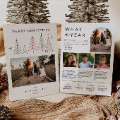 Moderne geometrische kerstfotojaar in Review Feestdagenkaart
