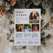 Moderne geometrische kerstfotojaar in Review Feestdagenkaart