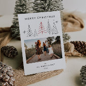 Moderne geometrische kerstfotojaar in Review Feestdagenkaart
