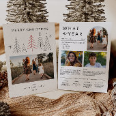 Moderne geometrische kerstfotojaar in Review Feestdagenkaart