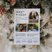 Moderne geometrische kerstfotojaar in Review Feestdagenkaart