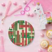 Moderne Geometrische Kerstmis, midden eeuw Abstrac Papieren Bordje (Feest)