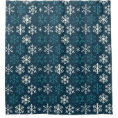 Moderne Geometrische Kerstsneeuwvlok Douchegordijn (Voorkant)