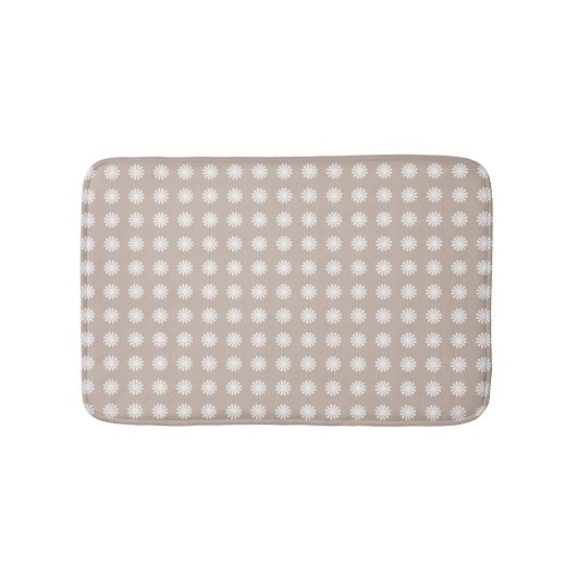 Moderne geometrische Khaki bruin bloemig abstract  Badmat (Voorkant)