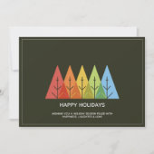 Moderne geometrische kleur overlappende kerstfoto feestdagenkaart (Voorkant)