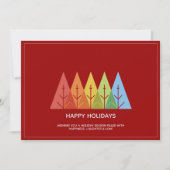 Moderne geometrische kleur overlappende kerstfoto feestdagenkaart (Voorkant)