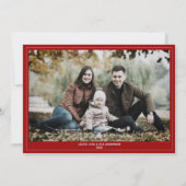 Moderne geometrische kleur overlappende kerstfoto feestdagenkaart (Achterkant)