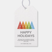 Moderne geometrische kleur overlappende Kerstmis Cadeaulabel (Voorkant)