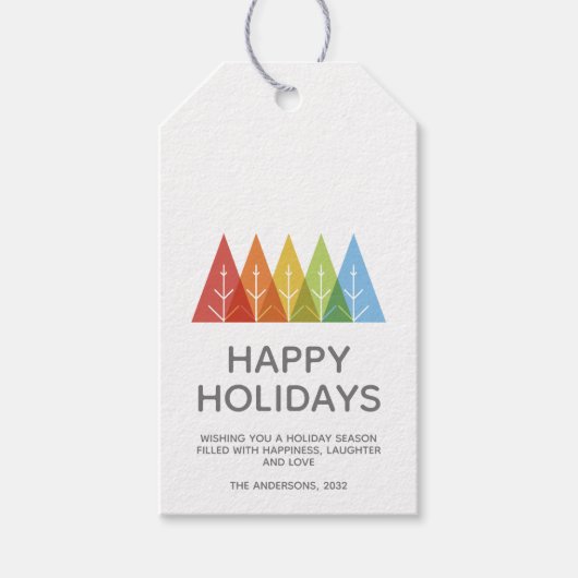 Moderne geometrische kleur overlappende Kerstmis Cadeaulabel (Voorkant)